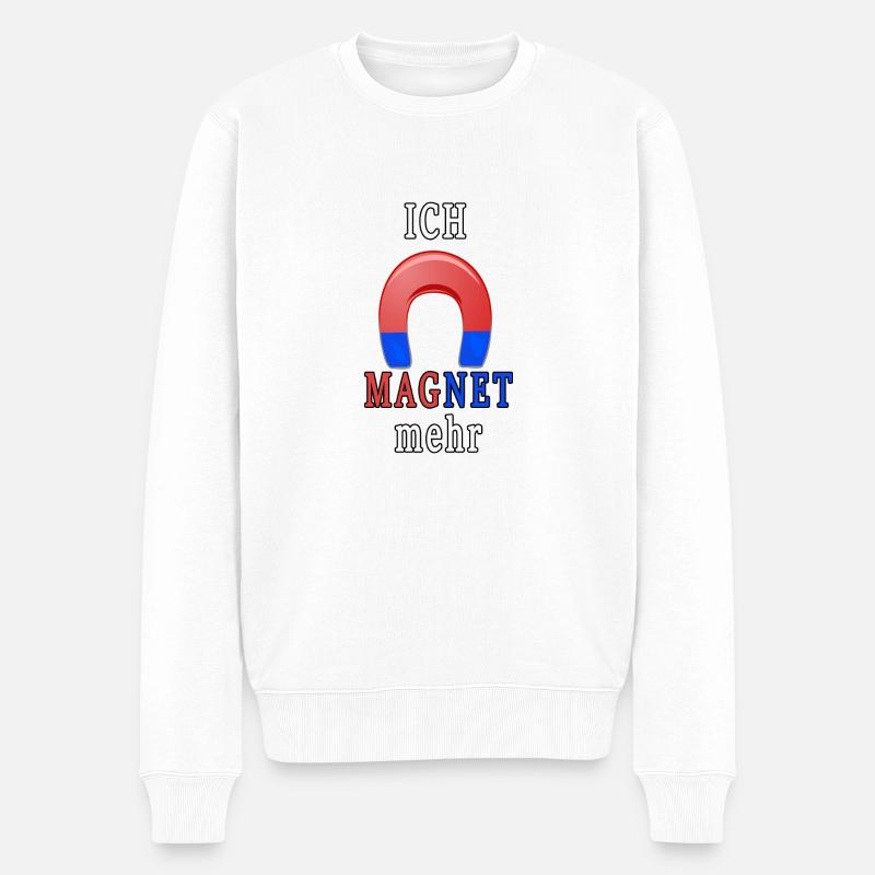 Ich magnet - Männer Premium Bio Pullover - Weiß
