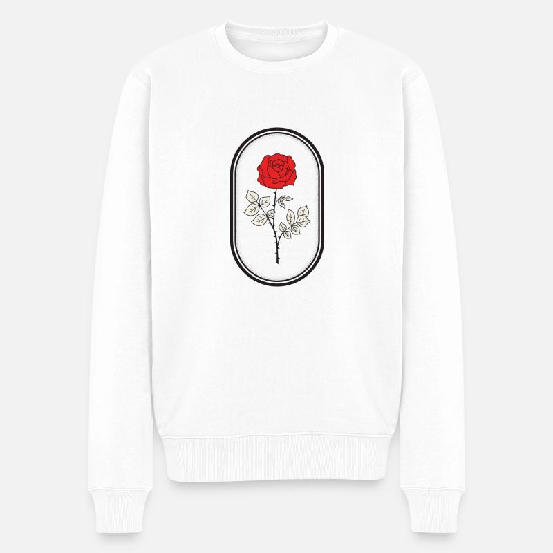 Rose Logo - Männer Premium Bio Pullover - Weiß