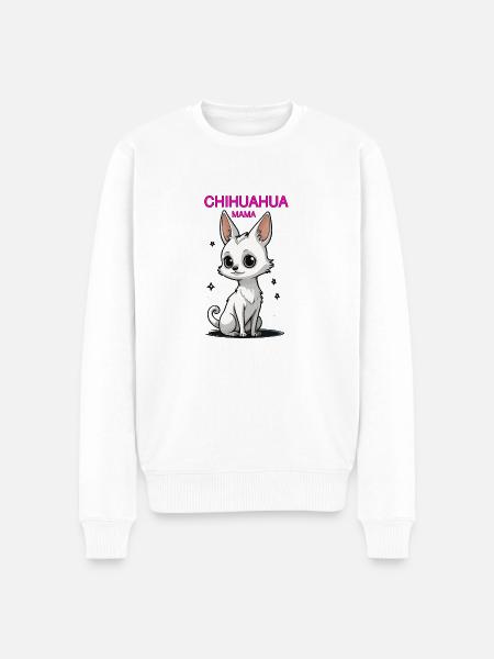 CHIHUAHUA MAMA - Männer Premium Bio Pullover - Weiß