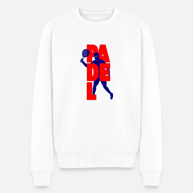 Padel Tennis Grafikdesign - Männer Premium Bio Pullover - Weiß