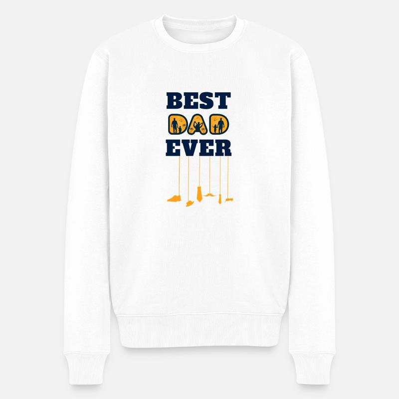 best dad ever - Männer Premium Bio Pullover - Weiß