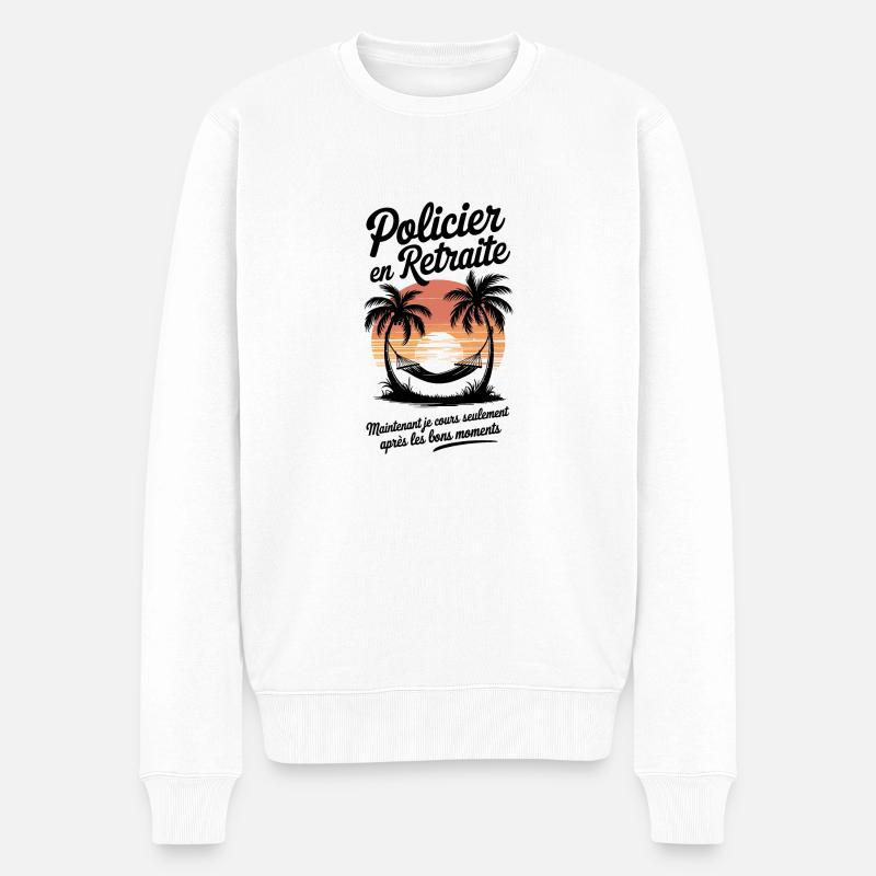 Policier en retraite - Pull Premium bio Homme - blanc