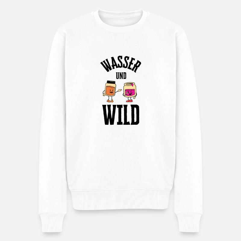 Wasser und Wildnis - Männer Premium Bio Pullover - Weiß