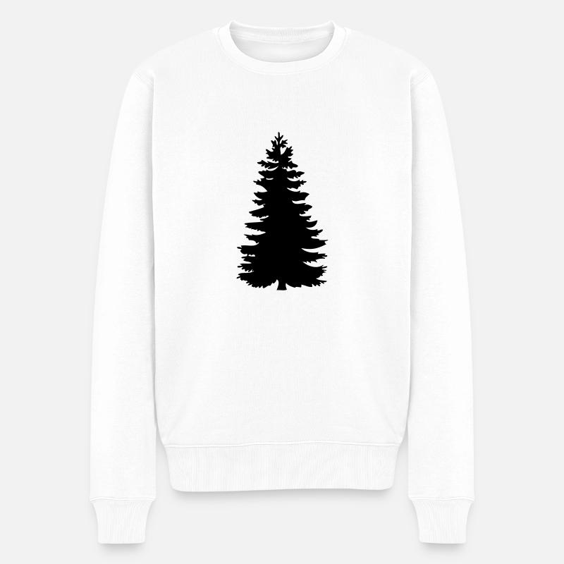 Baumsilhouette - Männer Premium Bio Pullover - Weiß