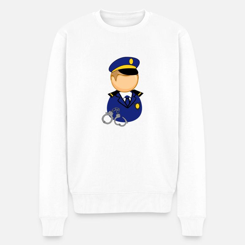 Polizist - Männer Premium Bio Pullover - Weiß
