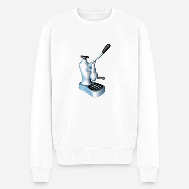 Café expresso cappuccino - Pull Premium bio Homme - blanc
