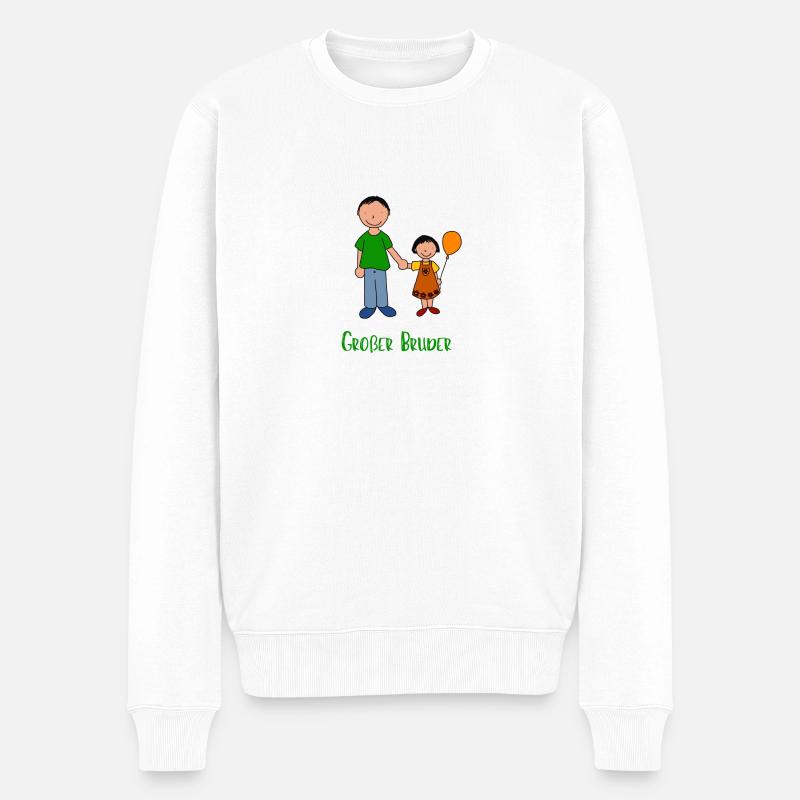 Großer Bruder - Männer Premium Bio Pullover - Weiß