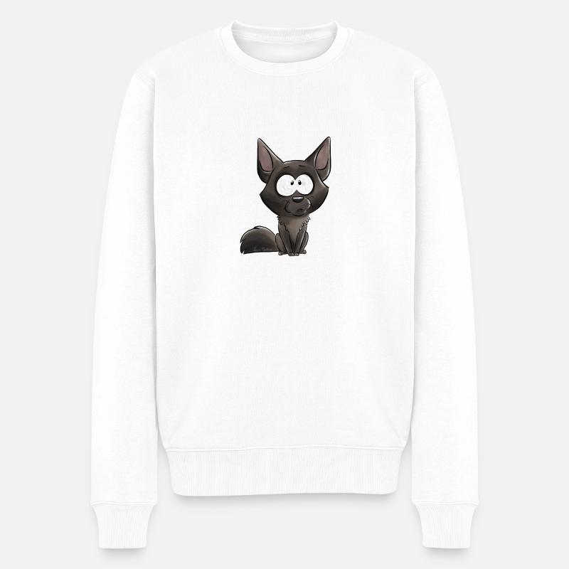 Kelpie - Männer Premium Bio Pullover - Weiß