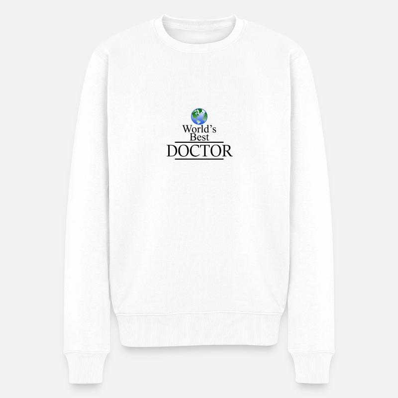 Weltbester Doktor - Männer Premium Bio Pullover - Weiß
