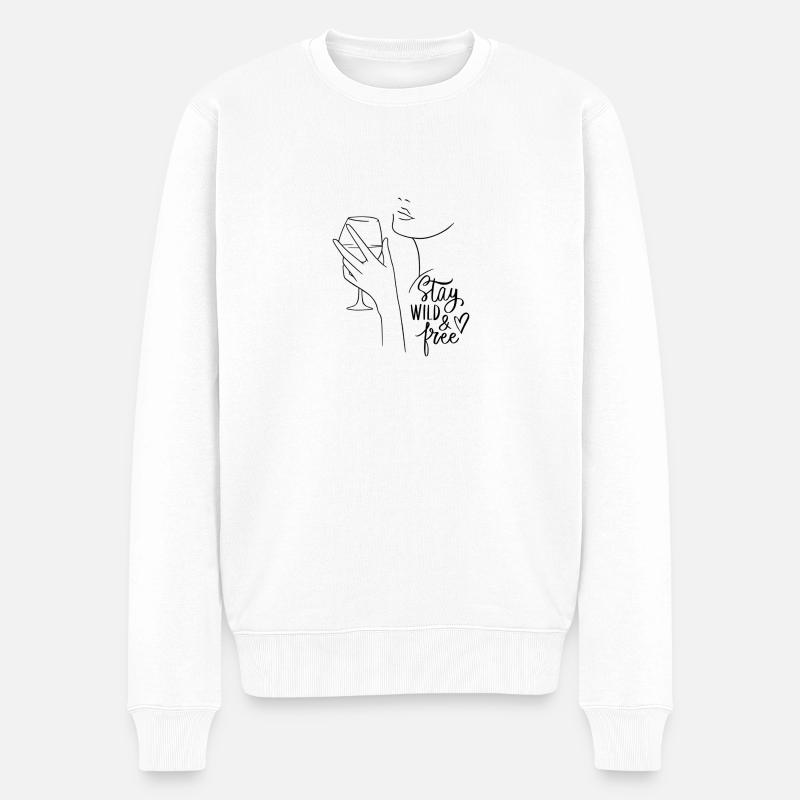 Weinliebe - Männer Premium Bio Pullover - Weiß