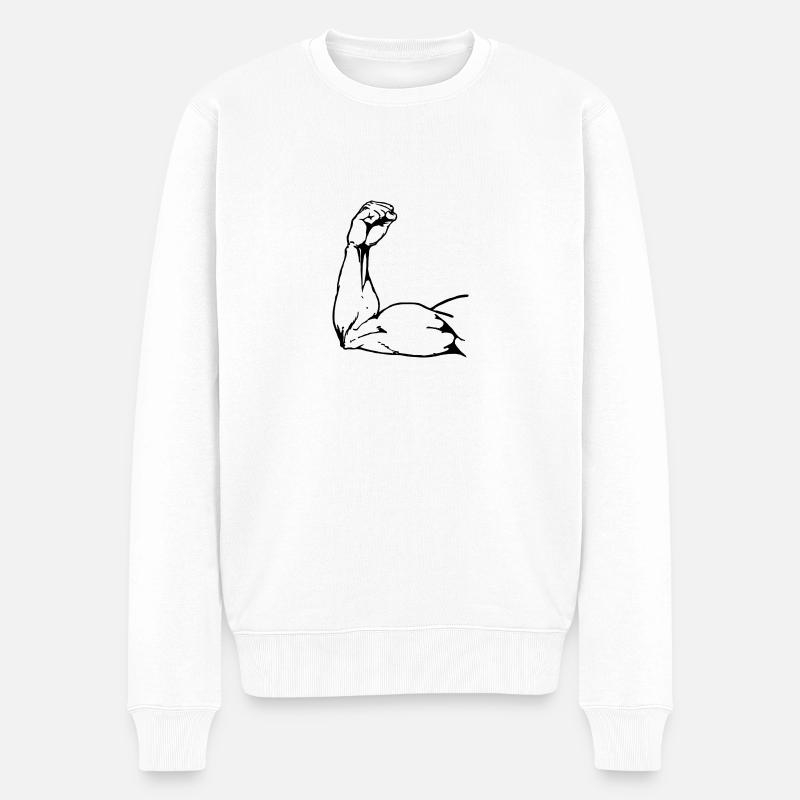 biceps - Pull Premium bio Homme - blanc