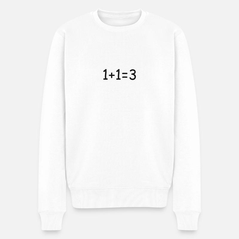 1+1=3 - Männer Premium Bio Pullover - Weiß