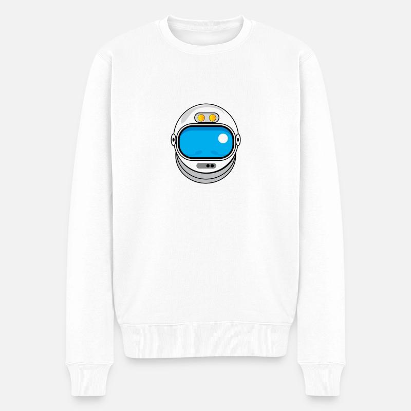 Spacehelmet - Männer Premium Bio Pullover - Weiß