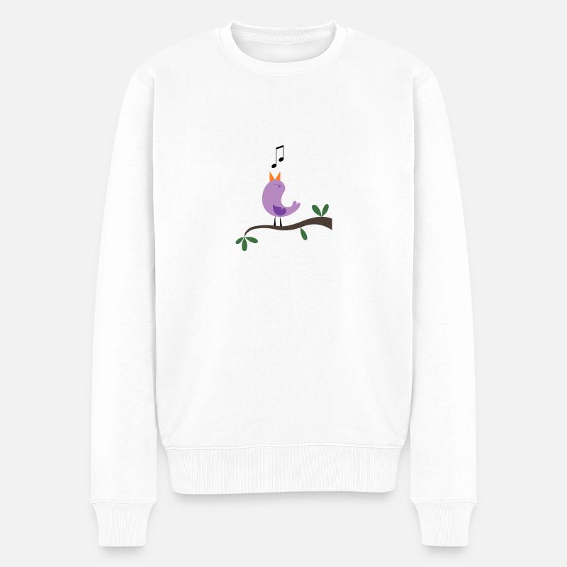 Vogel - Männer Premium Bio Pullover - Weiß