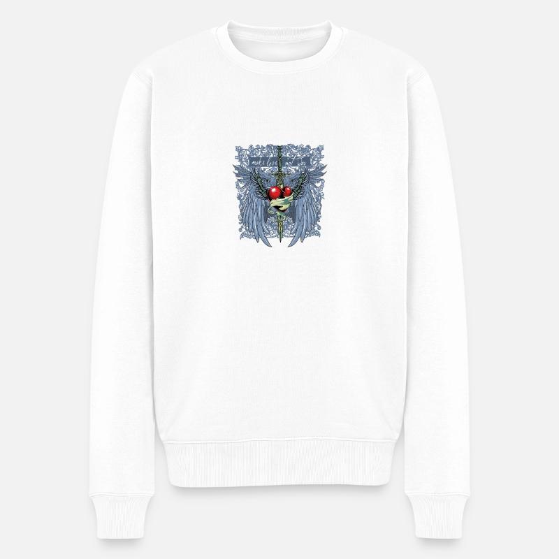 make love not war - Männer Premium Bio Pullover - Weiß