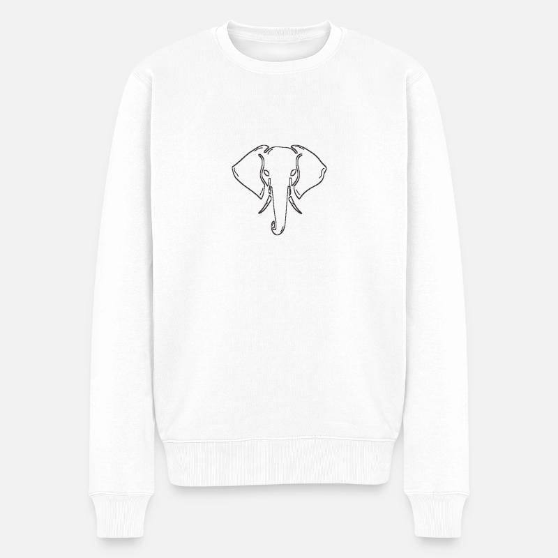 Éléphant - Pull Premium bio Homme - blanc