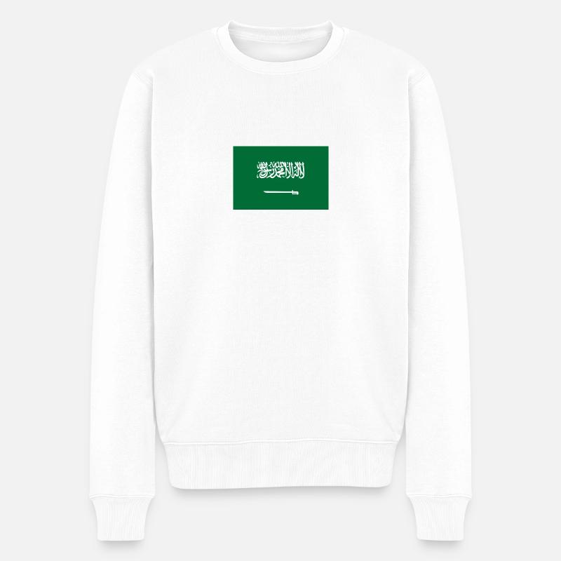 Nationalflagge von Saudi-Arabien - Männer Premium Bio Pullover - Weiß