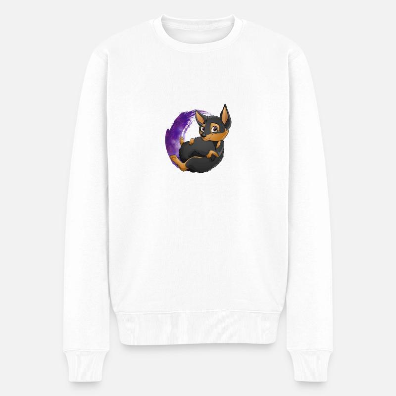 Kelpie Galaxy - Black Fire - Männer Premium Bio Pullover - Weiß