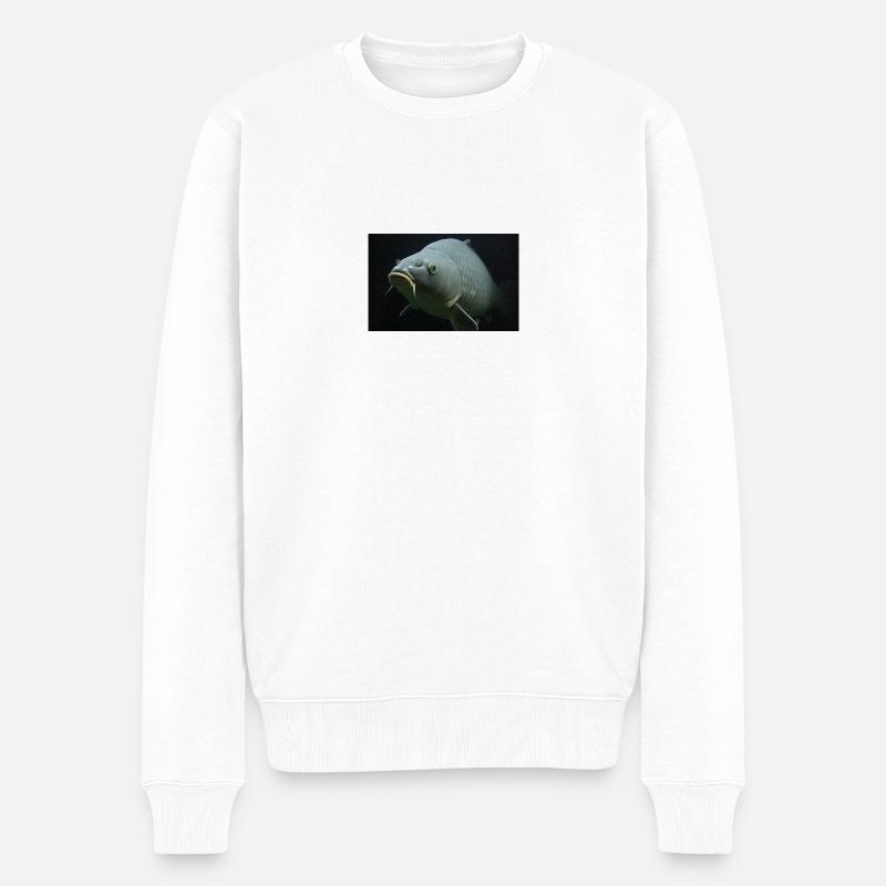 la pêche carpe - Männer Premium Bio Pullover - Weiß