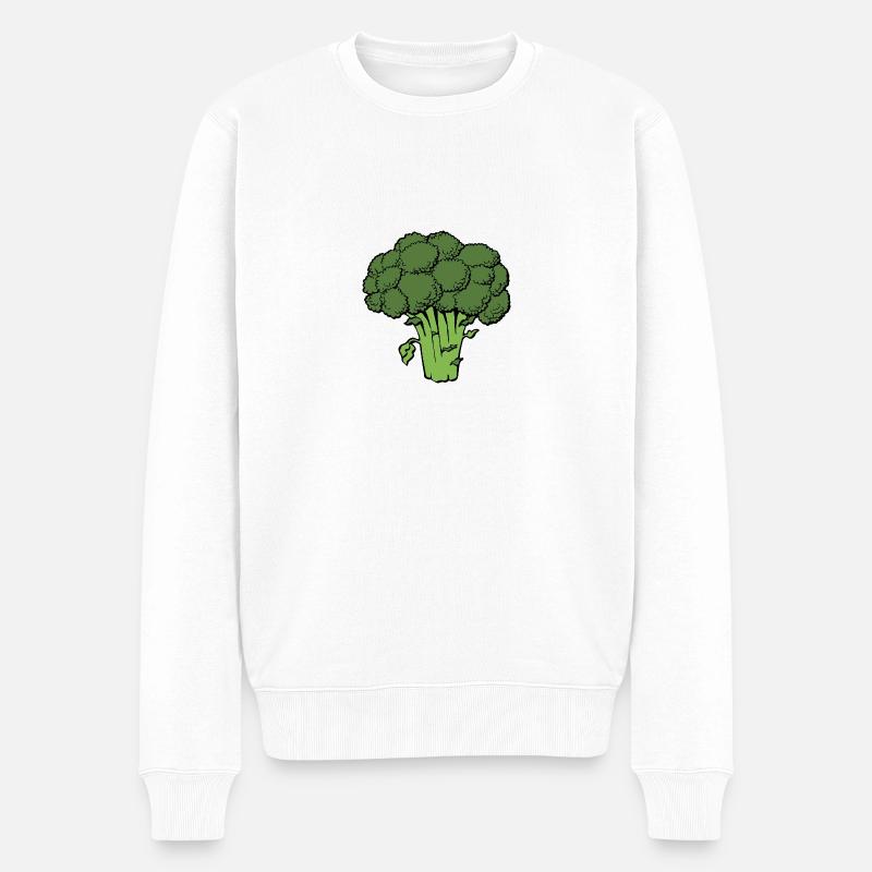 broccoli - Männer Premium Bio Pullover - Weiß