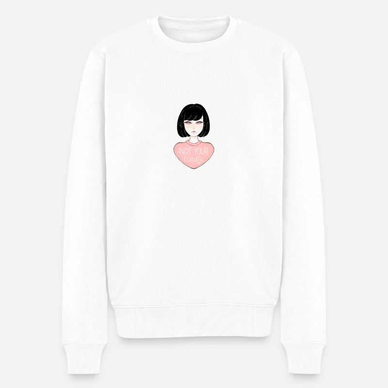 NICHT IHRE Waifu - Männer Premium Bio Pullover - Weiß