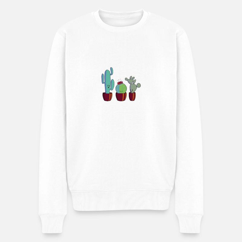 Cactus en fleur - Pull Premium bio Homme - blanc