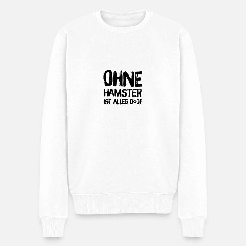 Hamster liebe haustiere - Männer Premium Bio Pullover - Weiß