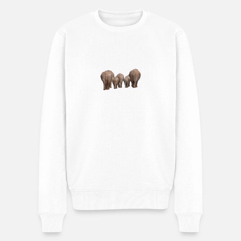 elef77 - Männer Premium Bio Pullover - Weiß