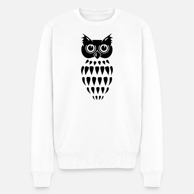 stylisée Chouette - Pull Premium bio Homme - blanc