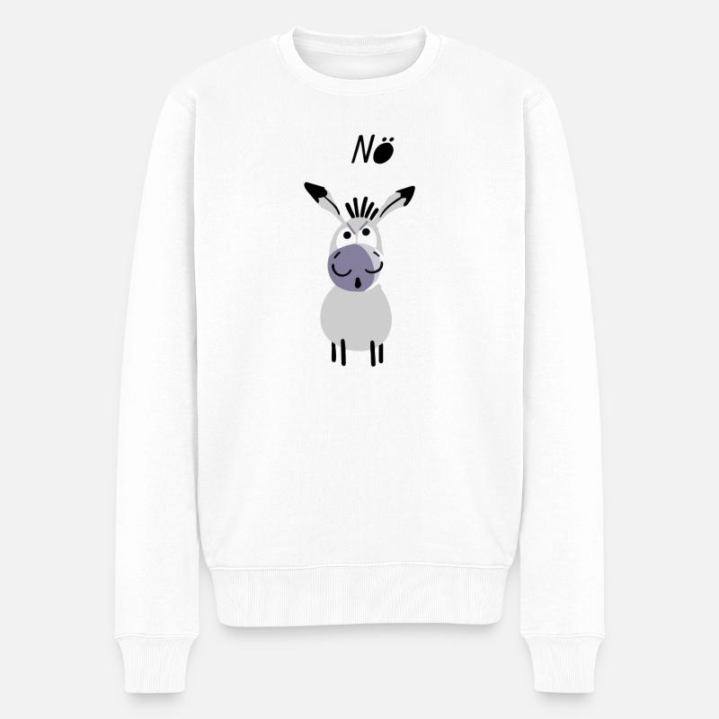 Der Esel sagt Nö - Männer Premium Bio Pullover - Weiß
