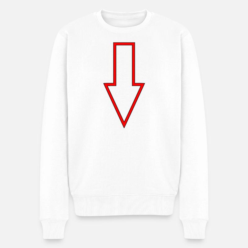 Pfeil Richtungspfeil Wegweiser - Männer Premium Bio Pullover - Weiß