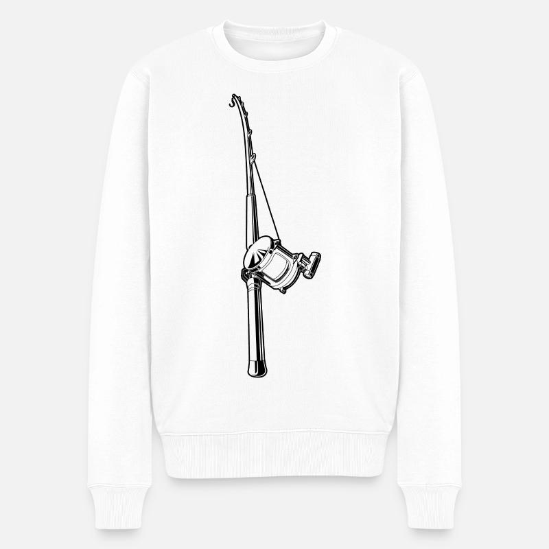 Angel - Männer Premium Bio Pullover - Weiß