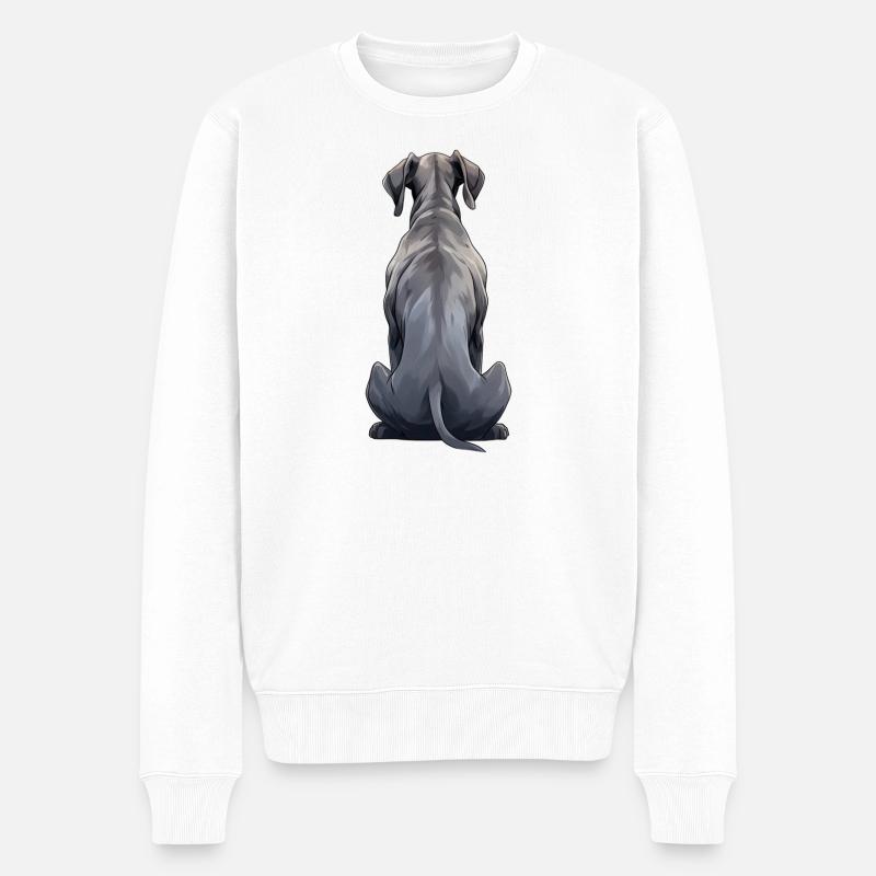 Deutsche Dogge - Männer Premium Bio Pullover - Weiß