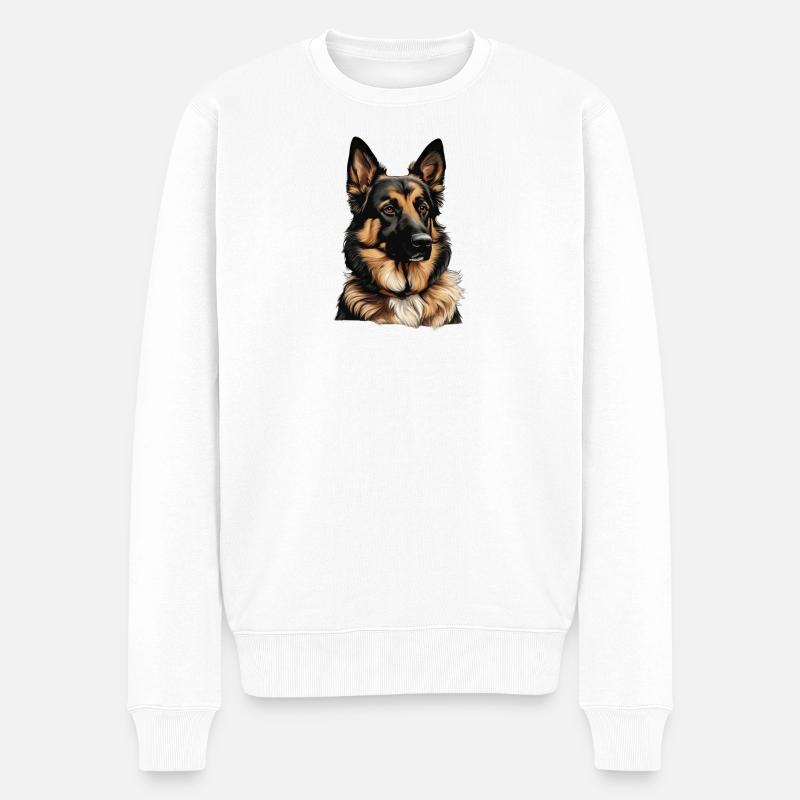 chien de berger - Pull Premium bio Homme - blanc