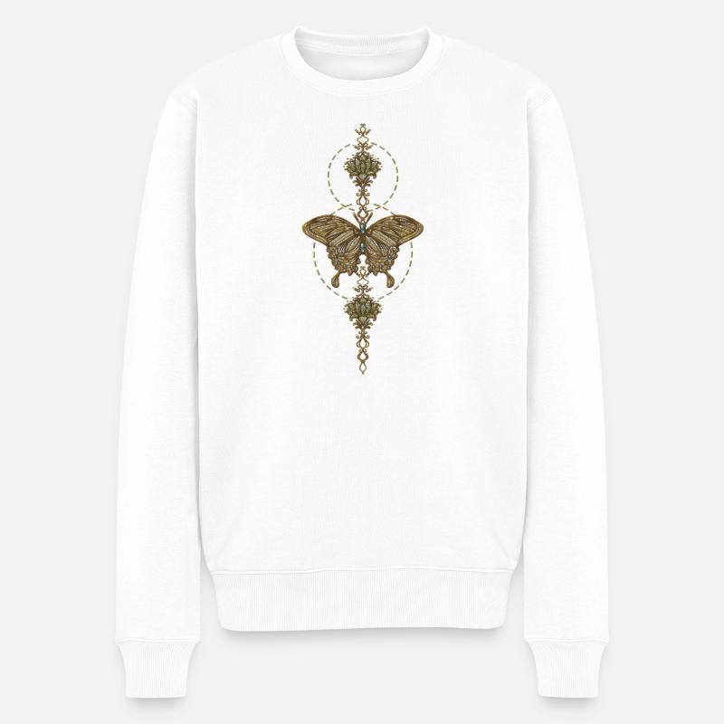 L’élégance du papillon. - Pull Premium bio Homme - blanc