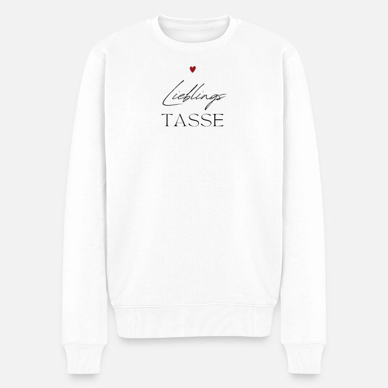 Lieblingstasse - Männer Premium Bio Pullover - Weiß