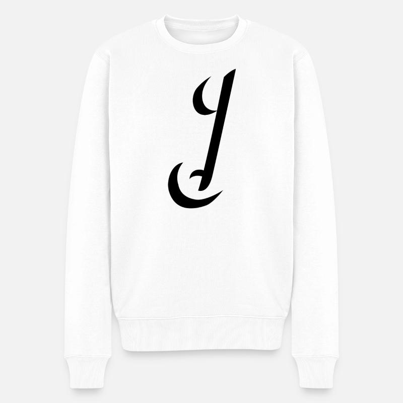 Letter J, Name, der Buchstabe J - Männer Premium Bio Pullover - Weiß