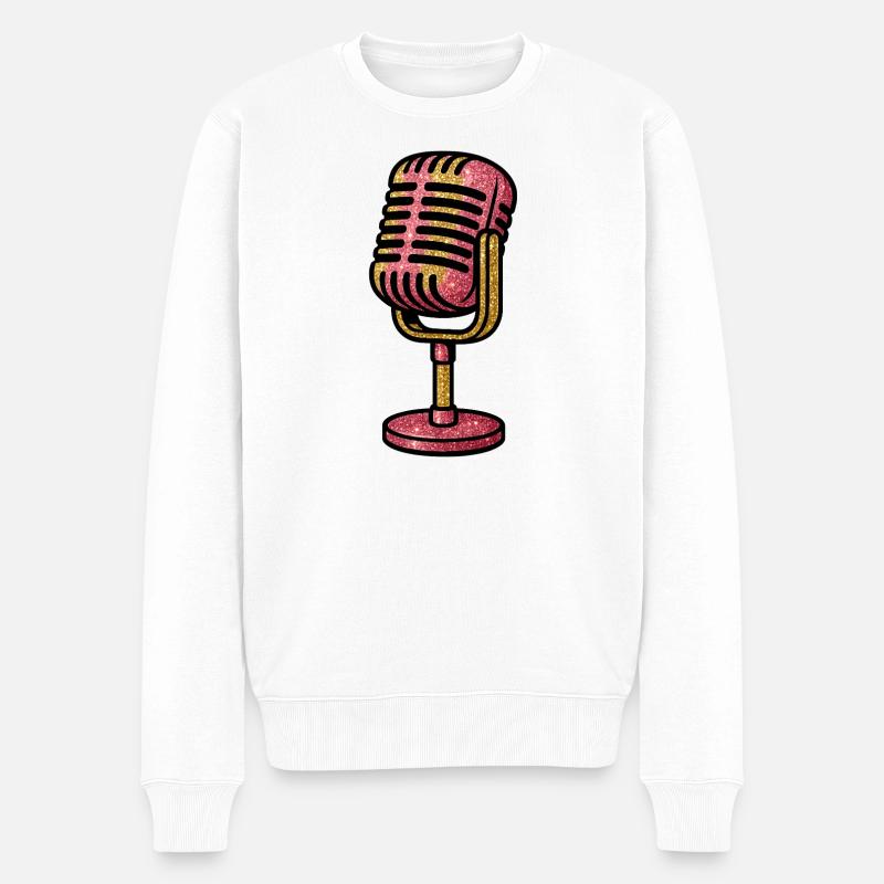 Conception de microphone scintillante - Pull Premium bio Homme - blanc