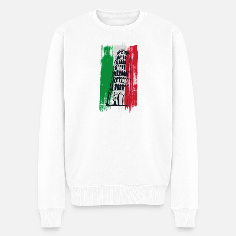 Tour penchée de Pise – Icône italienne - Pull Premium bio Homme - blanc