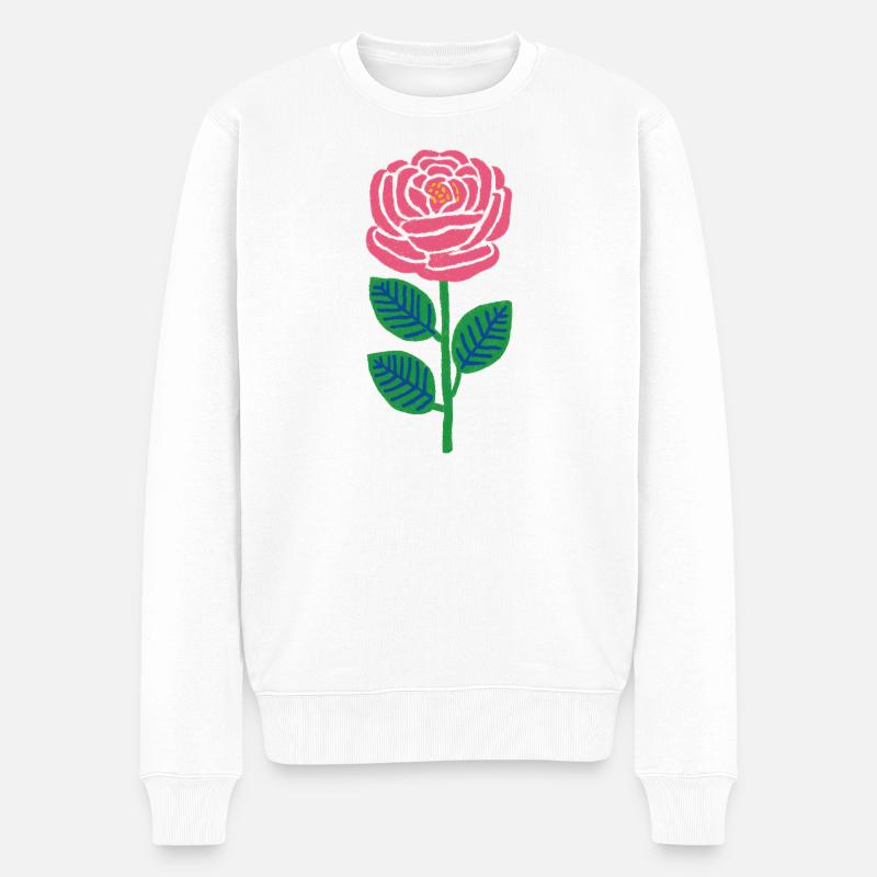 Pink Rose Pop Style - Pull Premium bio Homme - blanc