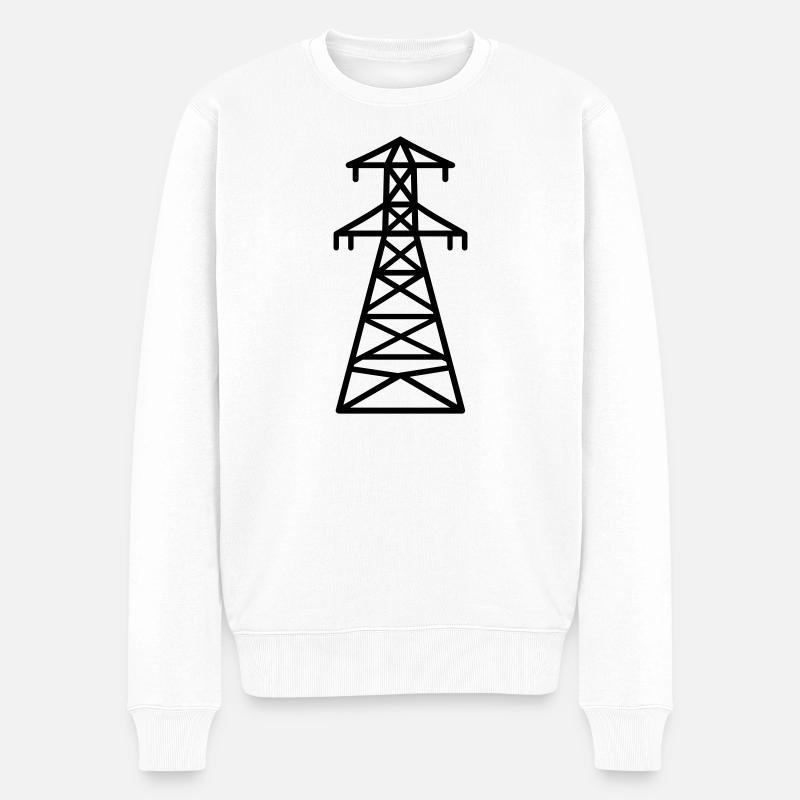 Strommast - Männer Premium Bio Pullover - Weiß