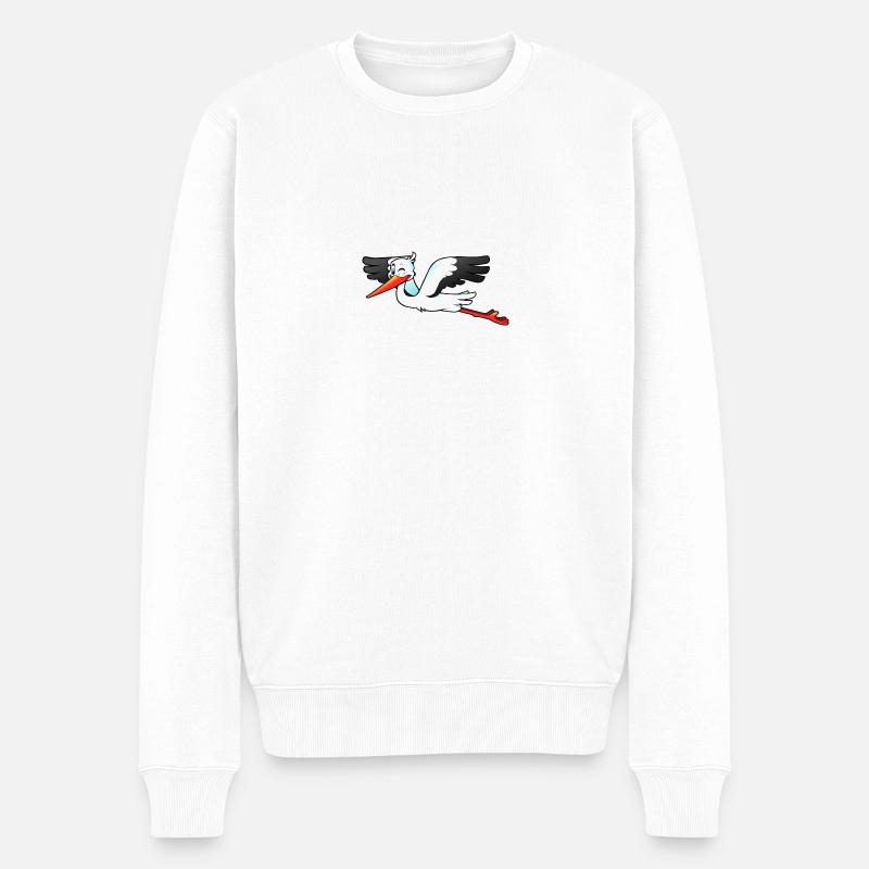 stork27 - Männer Premium Bio Pullover - Weiß