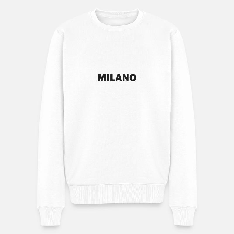 Milano - Minimalistic - Männer Premium Bio Pullover - Weiß