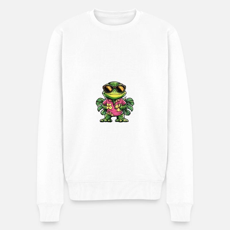 Chameleon Comic Urlaub - Männer Premium Bio Pullover - Weiß