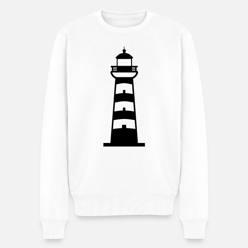 Leuchtturm - Männer Premium Bio Pullover - Weiß