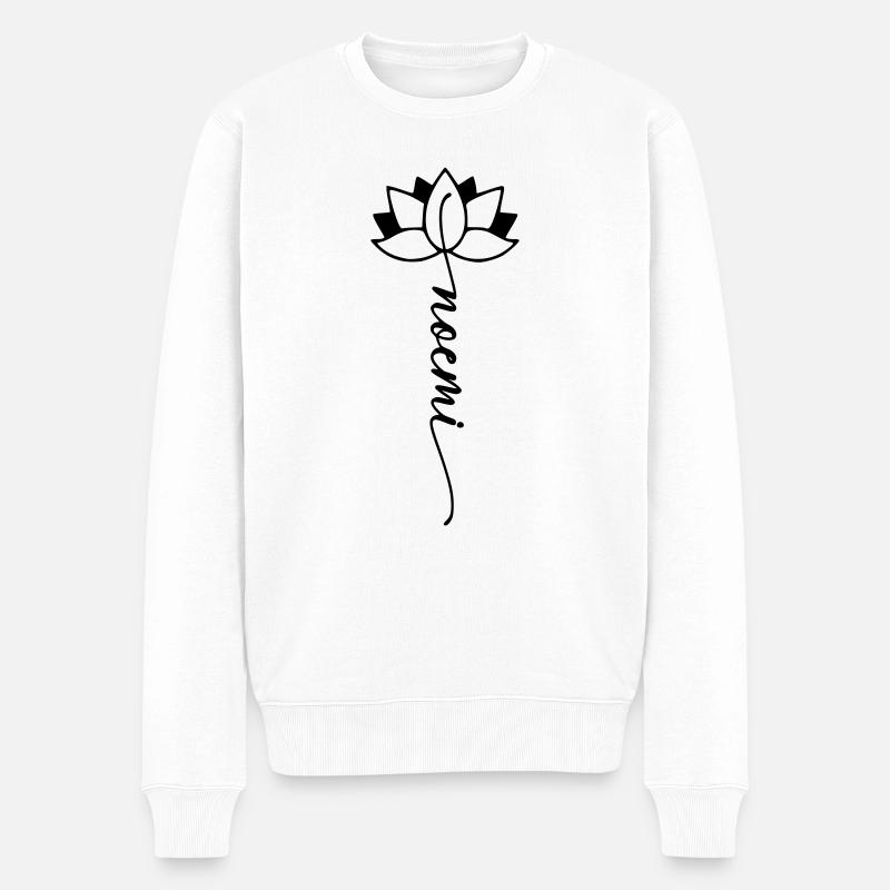 Noemi Name Blumenschrift - Männer Premium Bio Pullover - Weiß