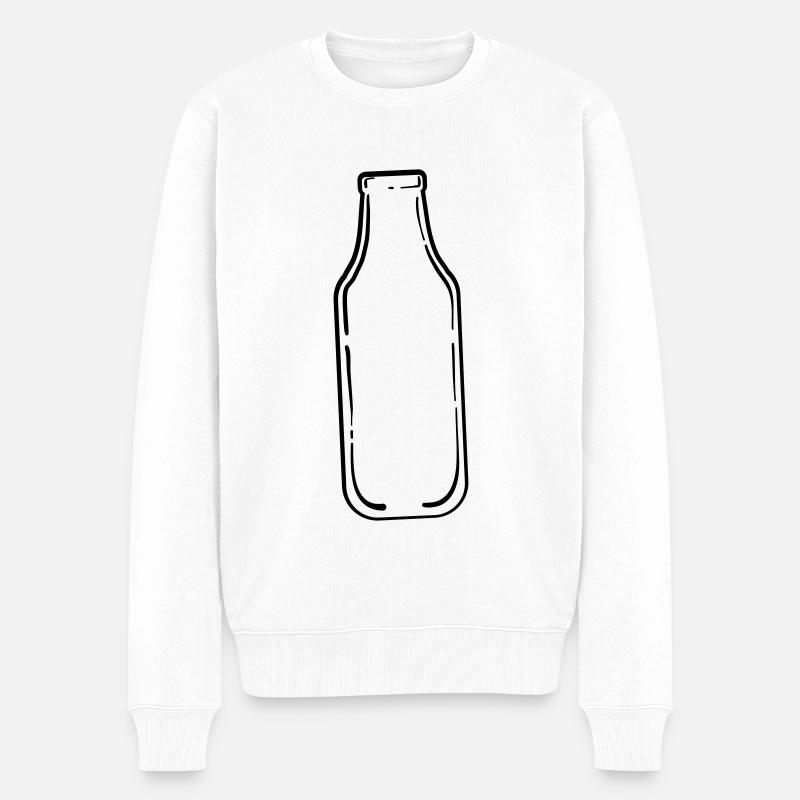 bierflasche bier 1c - Männer Premium Bio Pullover - Weiß