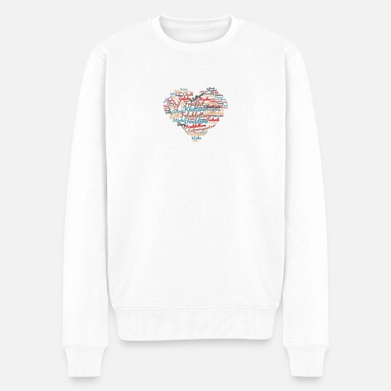 Ich liebe Bouldern - Männer Premium Bio Pullover - Weiß