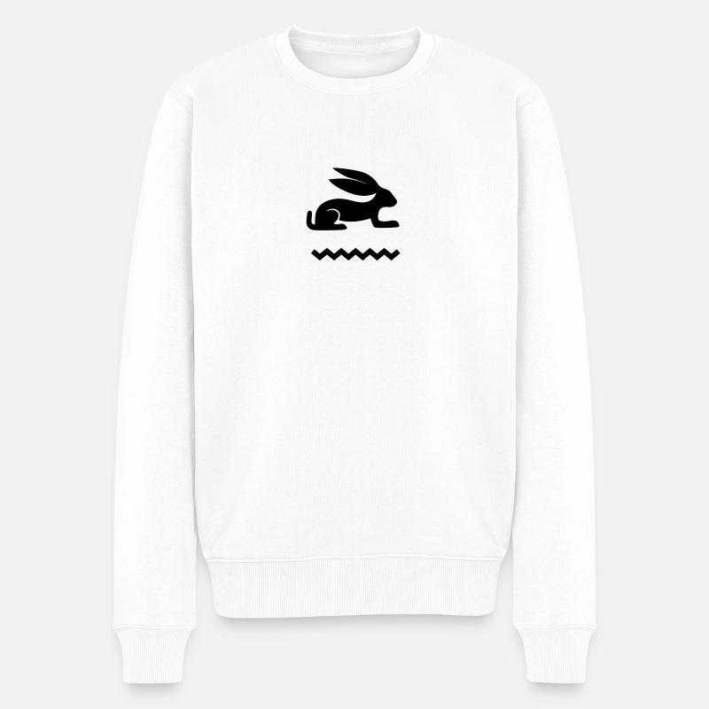 Ägyptischer Hase - Männer Premium Bio Pullover - Weiß