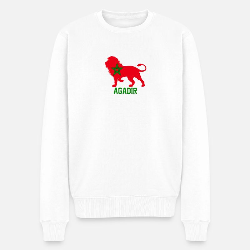 AGADIR - Männer Premium Bio Pullover - Weiß